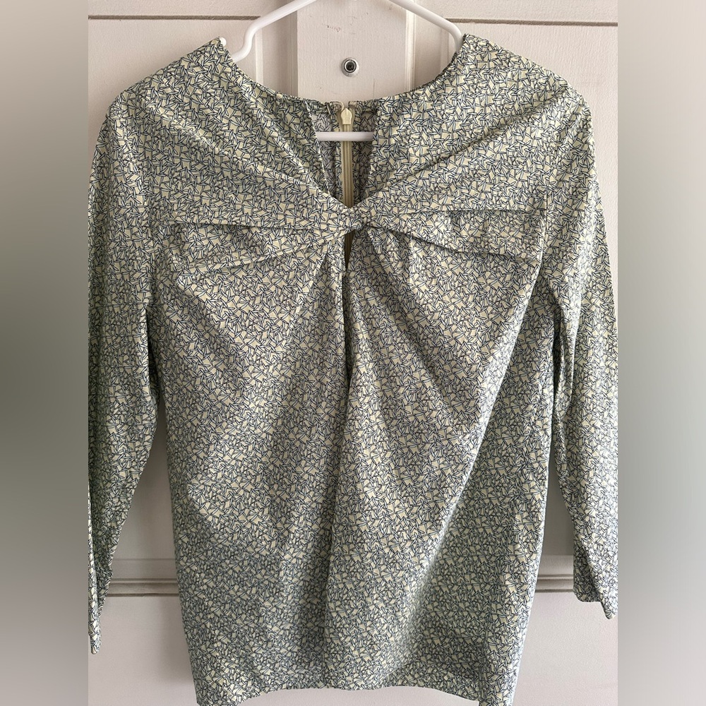 COS Size 4 Green Blouse Cotton 100% Sleeve 3/4